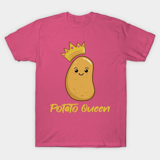 Cute Kawaii Potato Queen T-Shirt by KawaiinDoodle